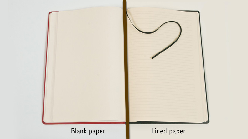 Choose from blank or lined paper